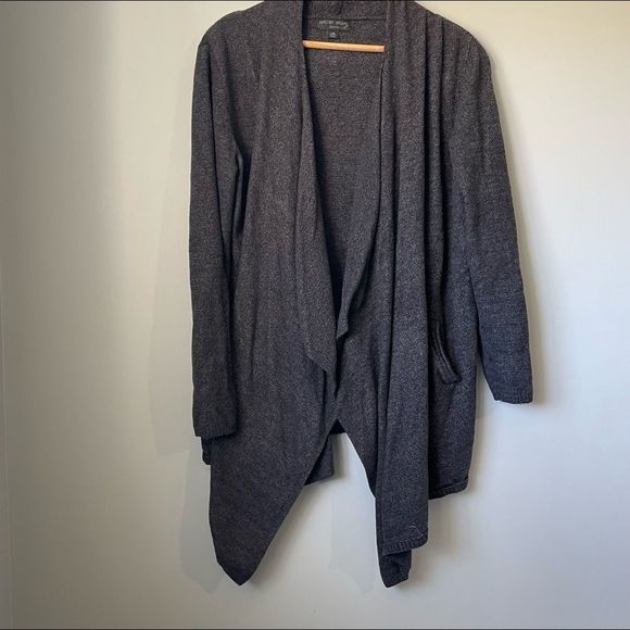 BAREFOOT DREAMS draped cardigan cozy chic ultra lite size L/XL grey/black - Picture 5 of 14